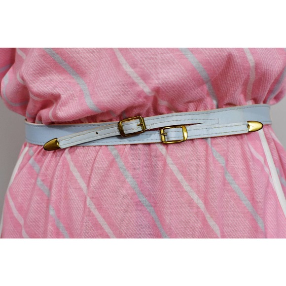 Times Up Le Temps Pink 80s Dress with Blue Stripes and Bolero - Picture 10 of 10